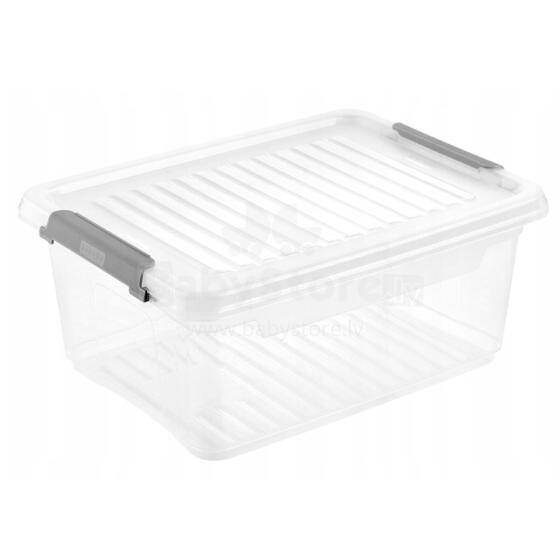 Box with lid clipbox Leonie 37.5x28.5x16cm 11.4L transparent