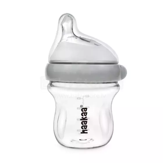 Haakaa Glass Baby Bottle Art.BHK138-G Стеклянная детская бутылочка для кормления 120 мл.