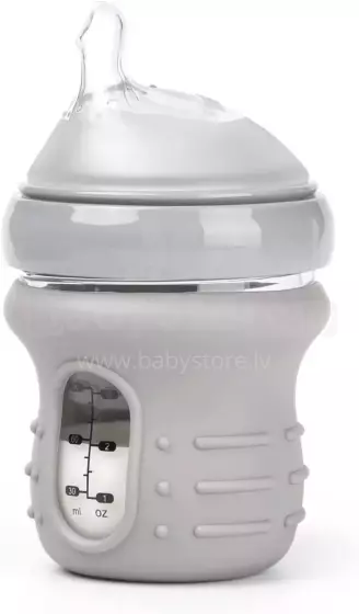 Haakaa Silicone Glass Baby Bottle Cover Art.BHK122 silikona piedurkne stiklam ar platu kaklu pudelei 120 ml