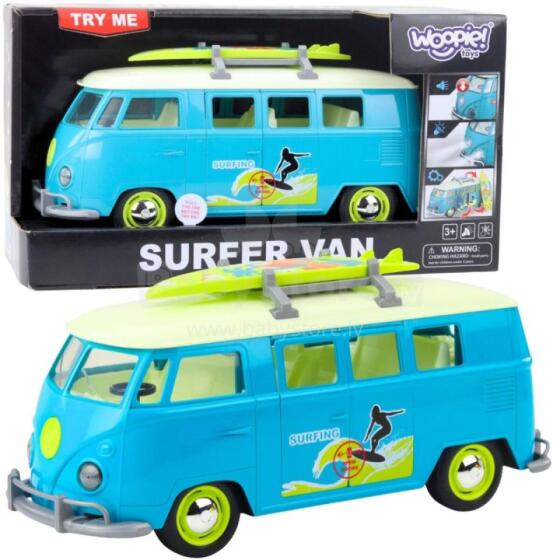 WOOPIE Classic Surfing Bus Car Blue with Light and Sound Model