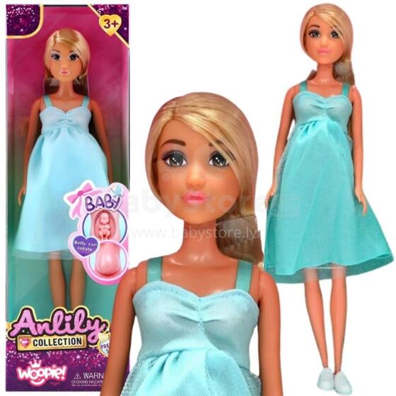 WOOPIE ROYAL Doll Lily with a Pregnant Belly Baby Blue Dress