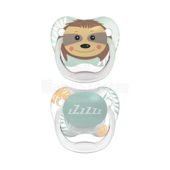 PV22014 PreVent PRINTED SHIELD Pacifier - Stage 2, Girl Animal Faces, 2-Pack