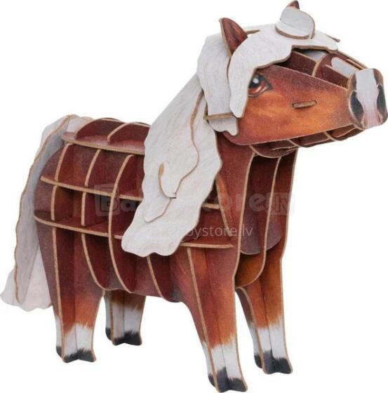 MAKEBUG 3D papīra puzle Melnais meža zirgs, MB-D-0012