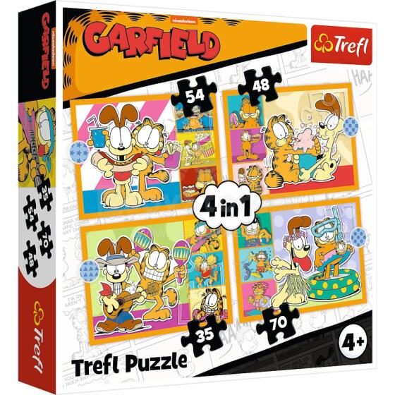 TREFL GARFIELD Pužļu komplekts 4 in 1