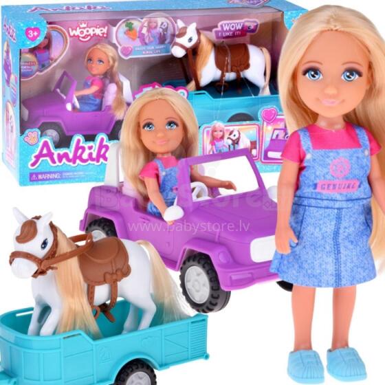 WOOPIE ROYAL Lelle Niki komplekts ar zirgu, auto un piekabi