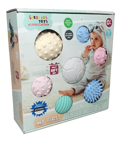 Gerardo Toys Sensory balls Art.GT7715 Masāžas-sensoru bumbu komplekts (7 gab.)