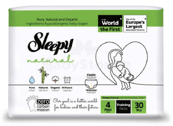 Sleepy Natural Pants Maxi Size 4 Art.268277 autiņbiksītes  7-14kg 30b