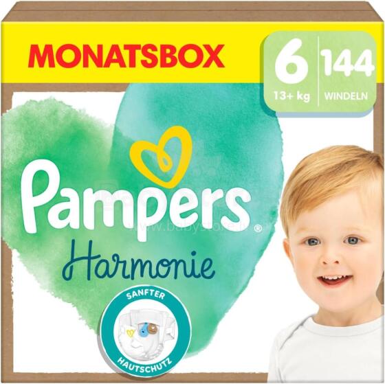 Pampers Harmonie Pure Protection Mega XXXL Pack  Art.268353 Подгузники S6 размер,13+кг,144 шт.
