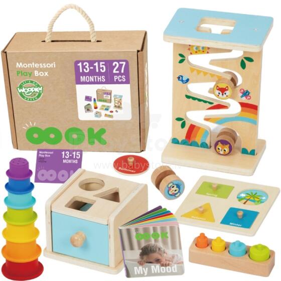 WOOPIE GREEN Kaste 6in1 13-15m Montessori Izglītojošā Sensora FSC