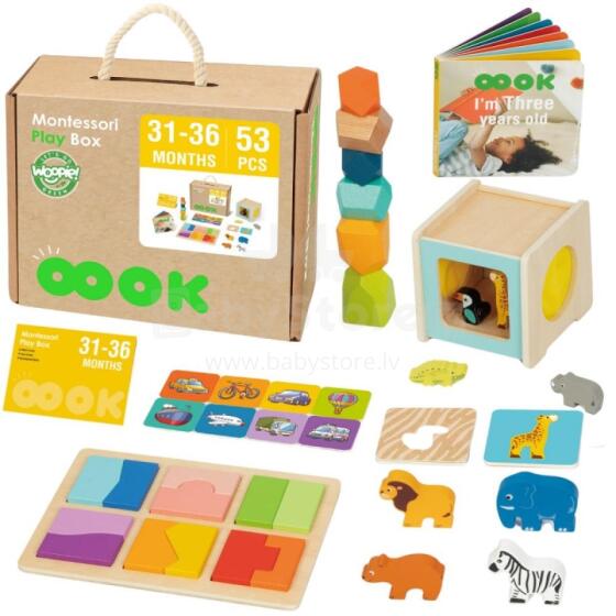 WOOPIE GREEN Box XXL Montessori Educational 7in1 Sensory 31-36 Months FSC