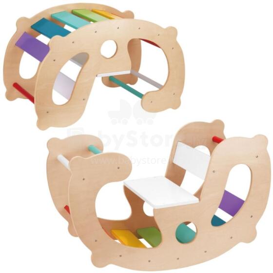 WOOPIE GREEN Wooden Rainbow Rocker and Bridge 2in1 Montessori FSC