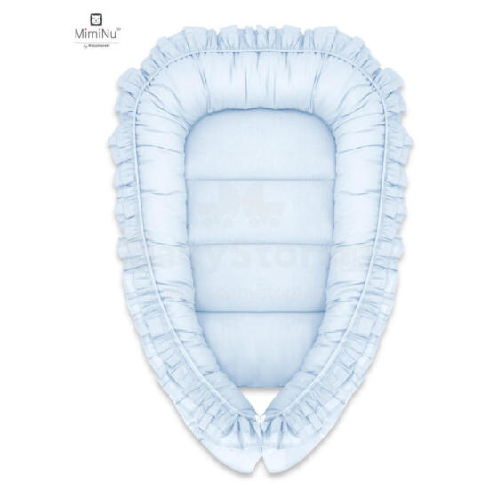 KIECZMERSKI Baby Nest 55x75 cm ROYAL with Ruffle Blue