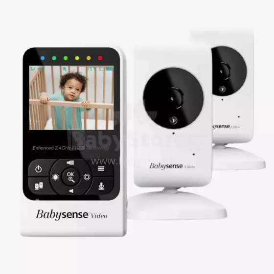 Babysense Compact Video Baby Monitor with 2 Cameras Art.V24R-2 Цифровая видеоняня с дисплеем с 2 камерами