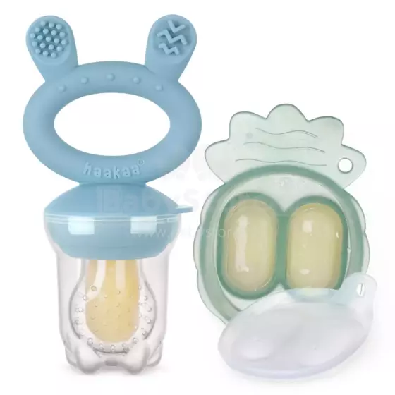 Haakaa Fresh Food Feeder Mini Combo Art.BHK154-PG Pea Green силиконовoe cитечко для кормления свежими овощами