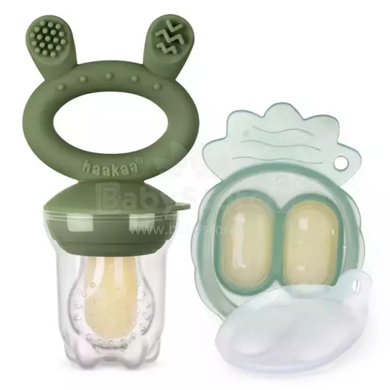 Haakaa Fresh Food Feeder Mini Combo Art.BHK154-OG Olive силиконовoe cитечко для кормления свежими овощами