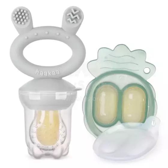 Haakaa Fresh Food Feeder Mini Combo Art.BHK154-SG Grey Silicone strainer for feeding fresh vegetables (Nibbler)