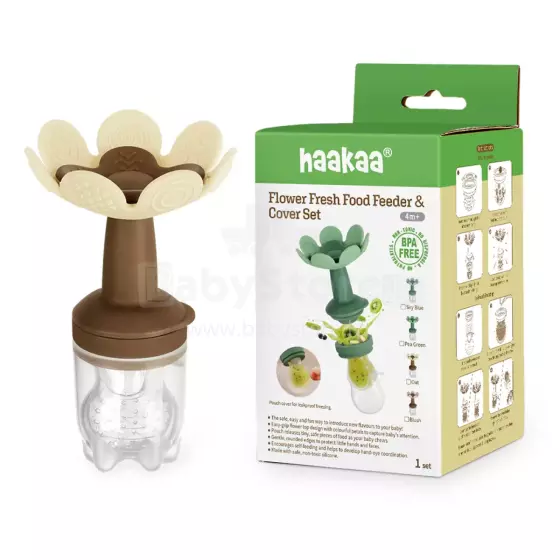 Haakaa Flower Freeze-N-Feed Mini Combo Art.BHK157-OT Oat Silikona svaiga ēdiena barotājs