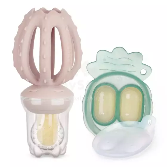 Haakaa Octopus Freeze-N-Feed Mini Combo Art.BHK150-BH Blush  силиконовoe cитечко для кормления свежими овощами