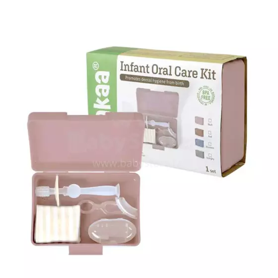 Haakaa Infant Oral Care Kit Art.BHK024-BH Blush Pirmo zobiņu un mutes higiēnas komplekts