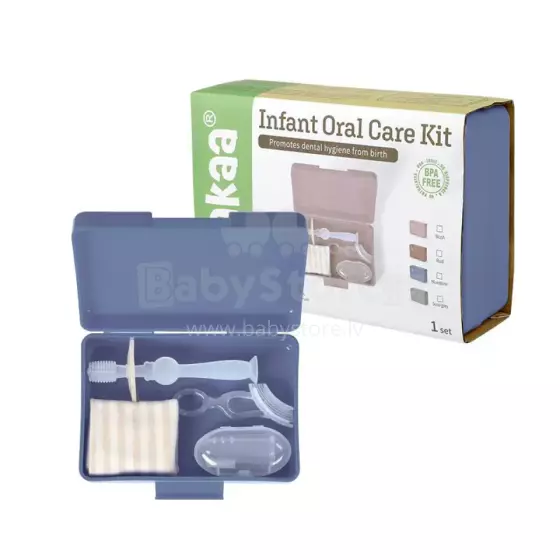 Haakaa Infant Oral Care Kit Art.BHK024-BL Bluestone Pirmo zobiņu un mutes higiēnas komplekts