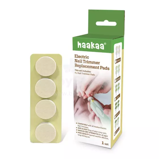 Haakaa Electric Nail Trimmer Replacement Pads  Art.SGE005-OL Сменные насадки для детского триммера для ногтей,4 шт (0-3 мес.)