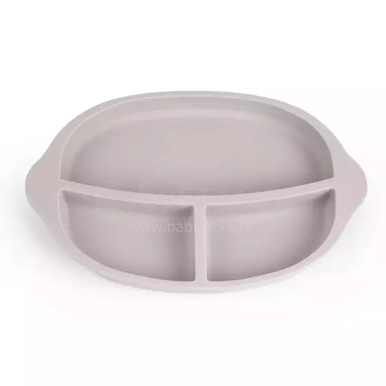 Haakaa Silicone Divided Plate Art.UTE27-S Suva Grey Silikona bērnu šķīvis ar nodalījumiem