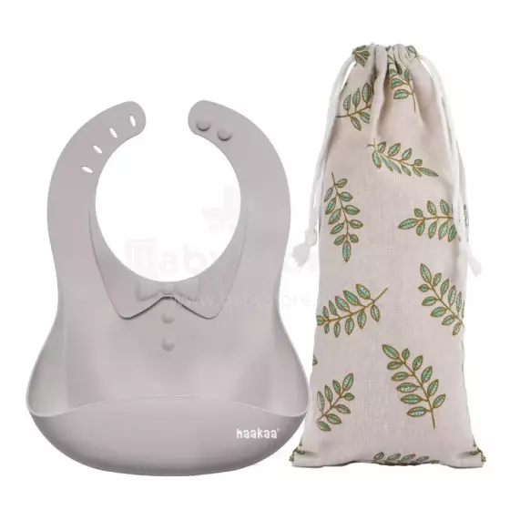 Haakaa Silicone Bib Art.UTE63-S Suva Grey Baby bib made of 100% high quality silicone