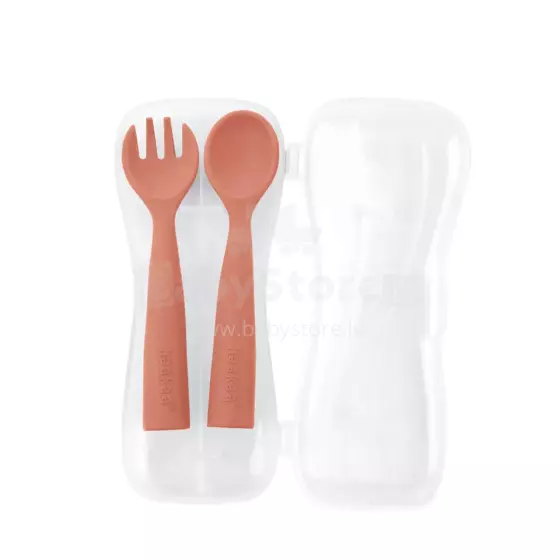 Haakaa Silicone Cutlery Set Art.UTE74-R Rust Набор столовых приборов из силикона