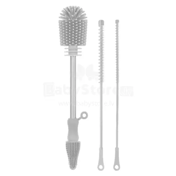 Haakaa Silicone Cleaning Brush Kit Art.BHK127-S Suva Grey Silicone brush for bottles and nipples