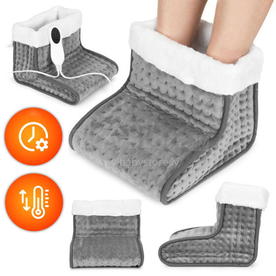 Electric Foot Warmer with Remote Soft Boot 10 Heating Levels Dark Grey ModernHome