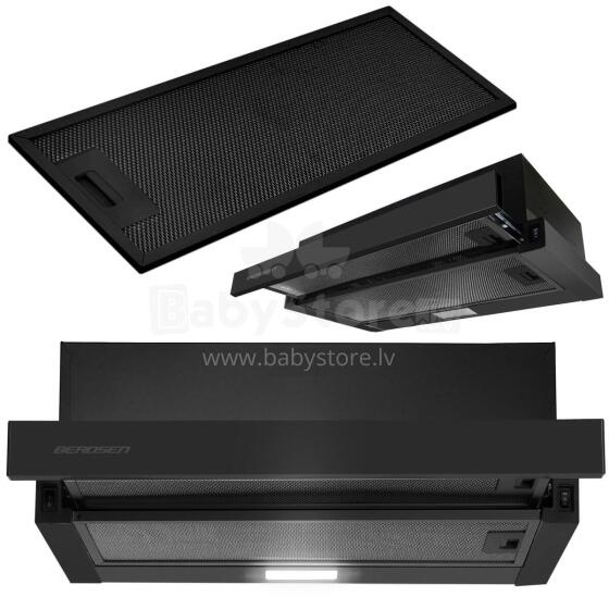 Kitchen telescopic hood 50cm black BT-238