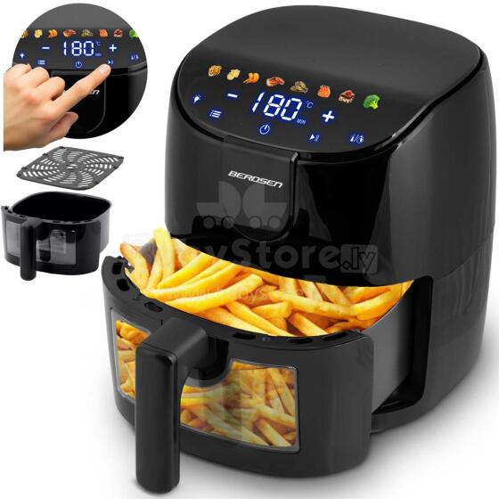 Фритюрница без масла Air fryer 4l Berdsen 1500W BD-658 черная