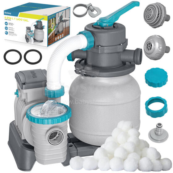 Sand Pump for Pools + Filter Balls 6056 l/h Bestway 58497