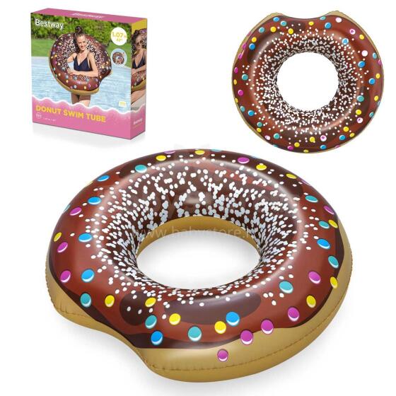 Inflatable beach swimming ring brown Donut 107cm BESTWAY