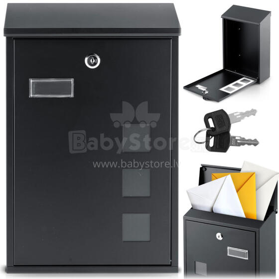Mailbox 39x25.5x12 cm black HM-864
