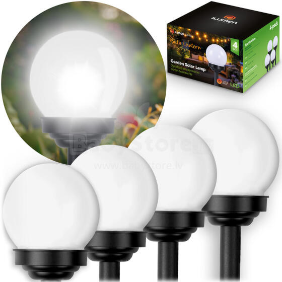 White Solar Ball Lamp 4pcs Ilumen LS-102
