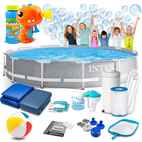 Frame Pool 366 x 76 cm 16in1 INTEX 26712 + Bubble Machine FREE