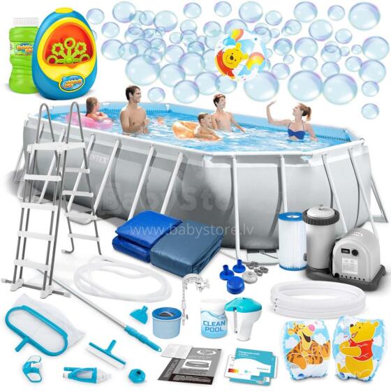 Intex 26796 21-in-1 rāmis baseins 503 x 274 x 122 cm + Burbuļu mašīna BEZMAKSAS