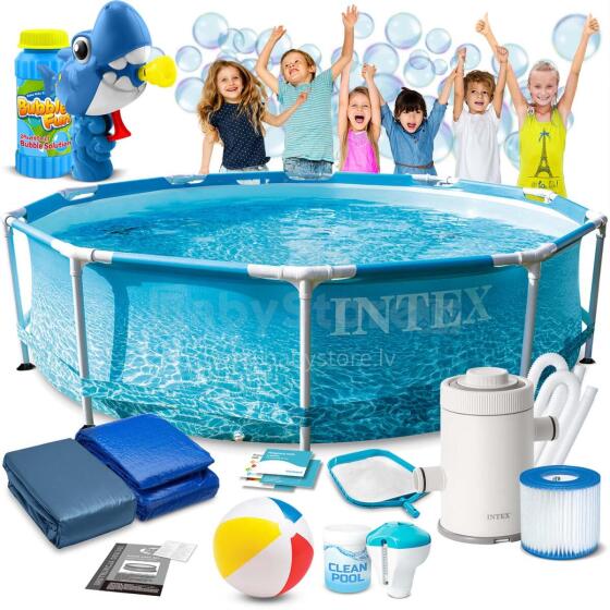 Frame Pool 305x76 cm 16in1 INTEX 28208 + Bubble Machine FREE