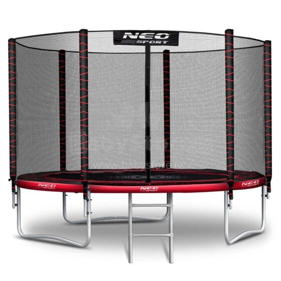 8ft/252cm Dārza Trampolīns ar Ārējo Tīklu un Kāpņu Neo-Sport