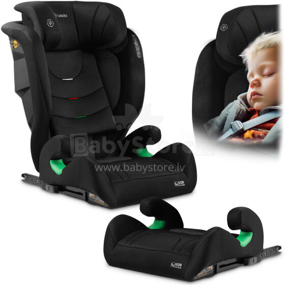 Nukido Louis Mīkstā automašīnas sēdeklis melnā krāsā 15-36 kg ISOFIX