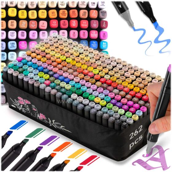 Alcohol Markers with Bag 262 pcs Nukido NK-915