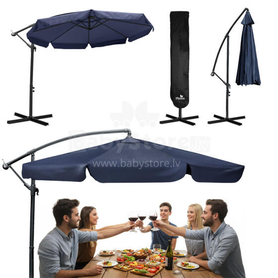 Folding Garden Parasol 8 Segments 350 cm with Cover Plonos PL-881