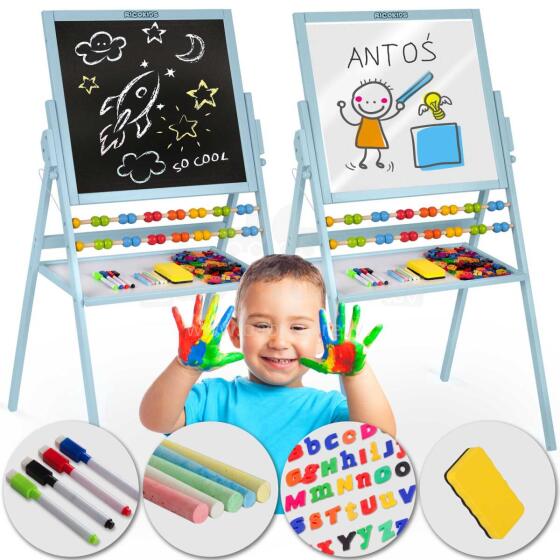 Ricokids Magnetic Rotating Chalkboard - Blue