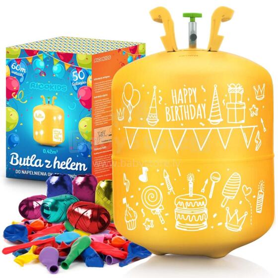Helija tvertne 0.42m3 ar baloniem un lentēm Ricokids