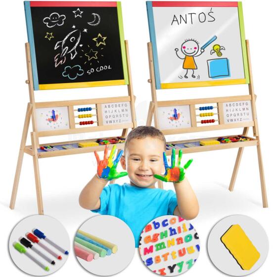 Large Magnetic Chalkboard Rotating with Clock Ricokids - Multicolored
