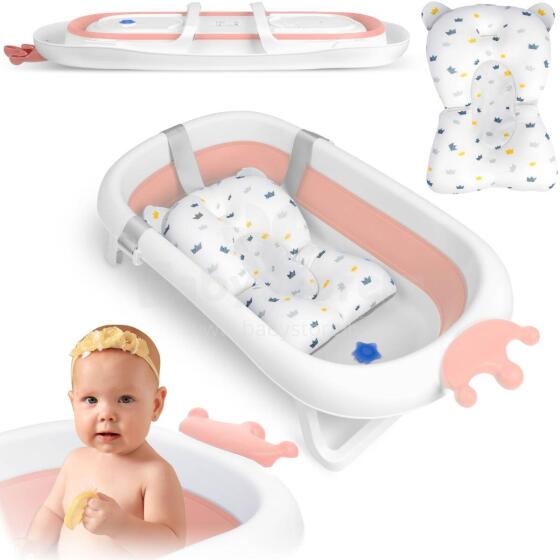 Baby bathtub with pillow RK-280 white-pink