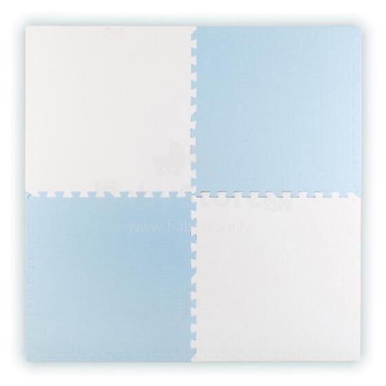 Большой пенопластовый пазл-мат Ricokids 60x60 см 4 шт. синий и белый