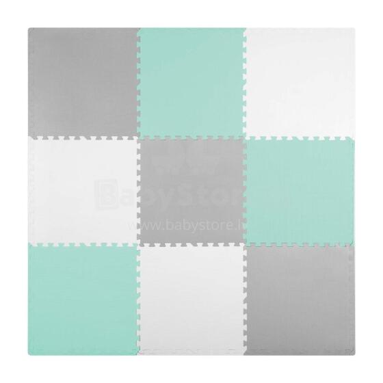 Большой пенопластовый пазл-мат Ricokids 180x180см 9 частей серо-турquoise