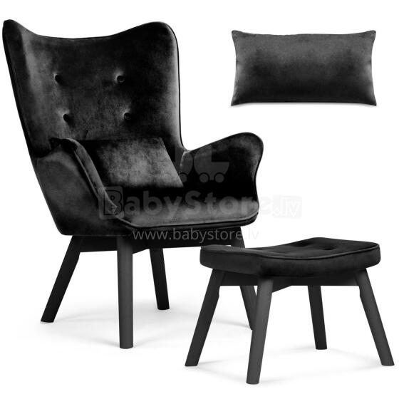 Wing Chair with Ottoman Sofotel Norse Black